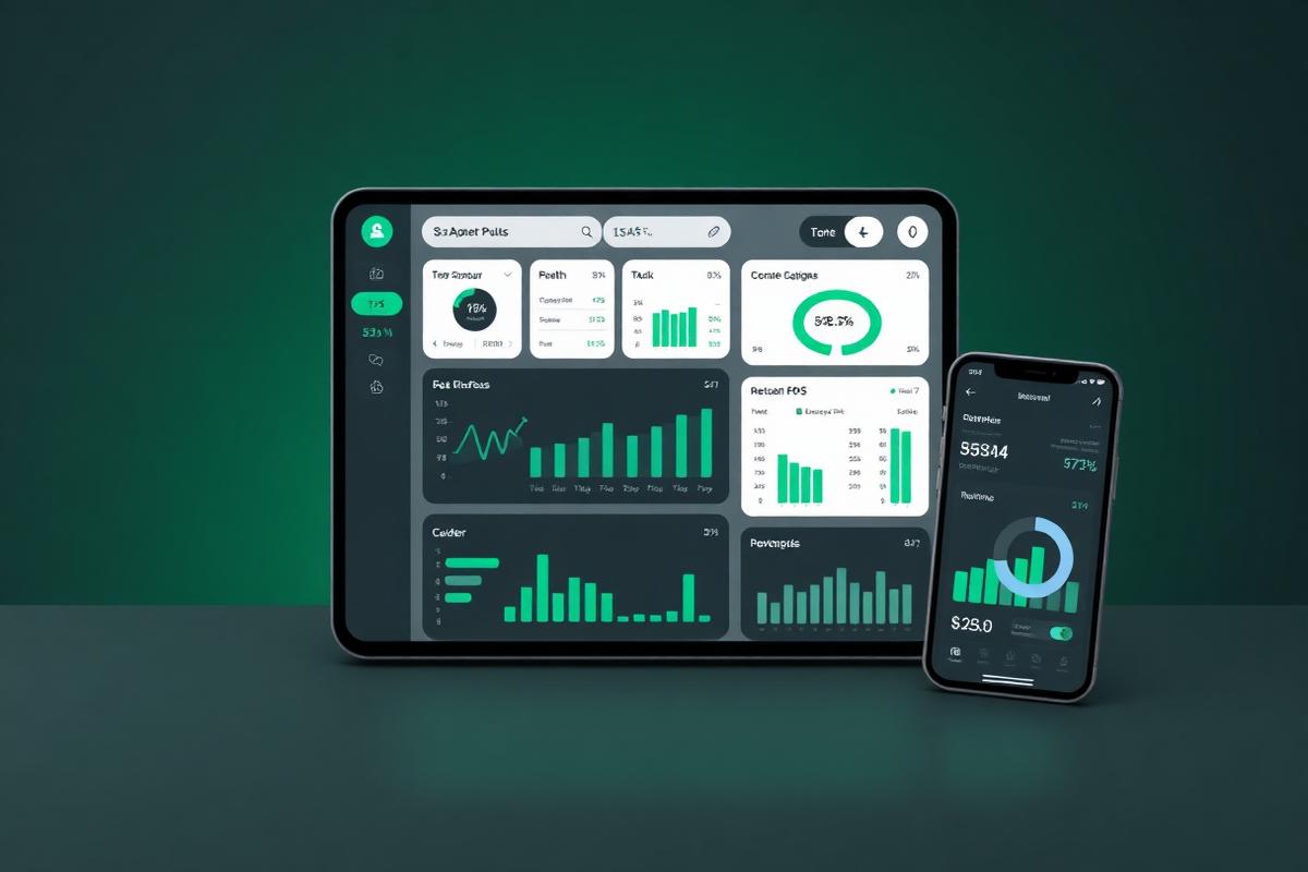 FlexPOS restaurant dashboard showing revenue metrics and order management